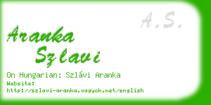 aranka szlavi business card