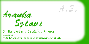 aranka szlavi business card